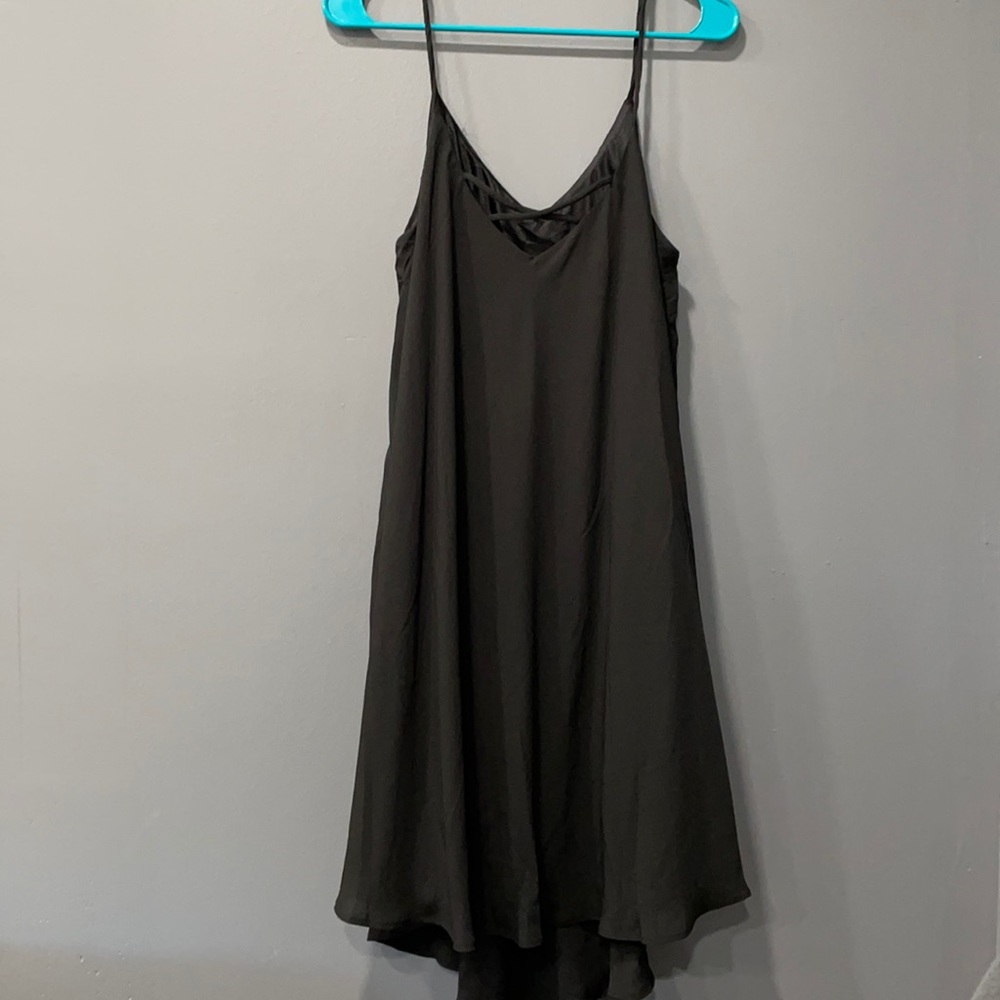 Size Medium spaghetti strap black chiffon dress never worn